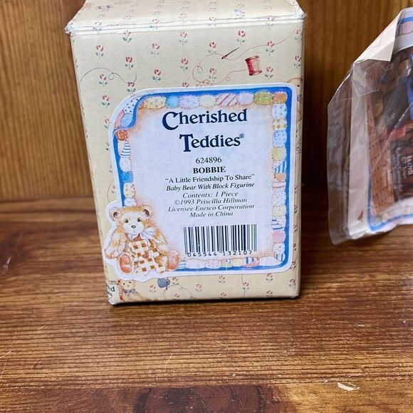 Vintage Enesco 1993 Cherished Teddies Bobbie A Little Friendship to Share 624896 - Picture 7 of 8